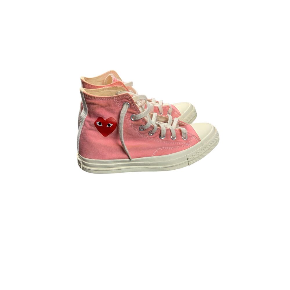 Converse CDG Play Chuck 70 High Top Pink Heart Sneakers Womens 8 Mens 6